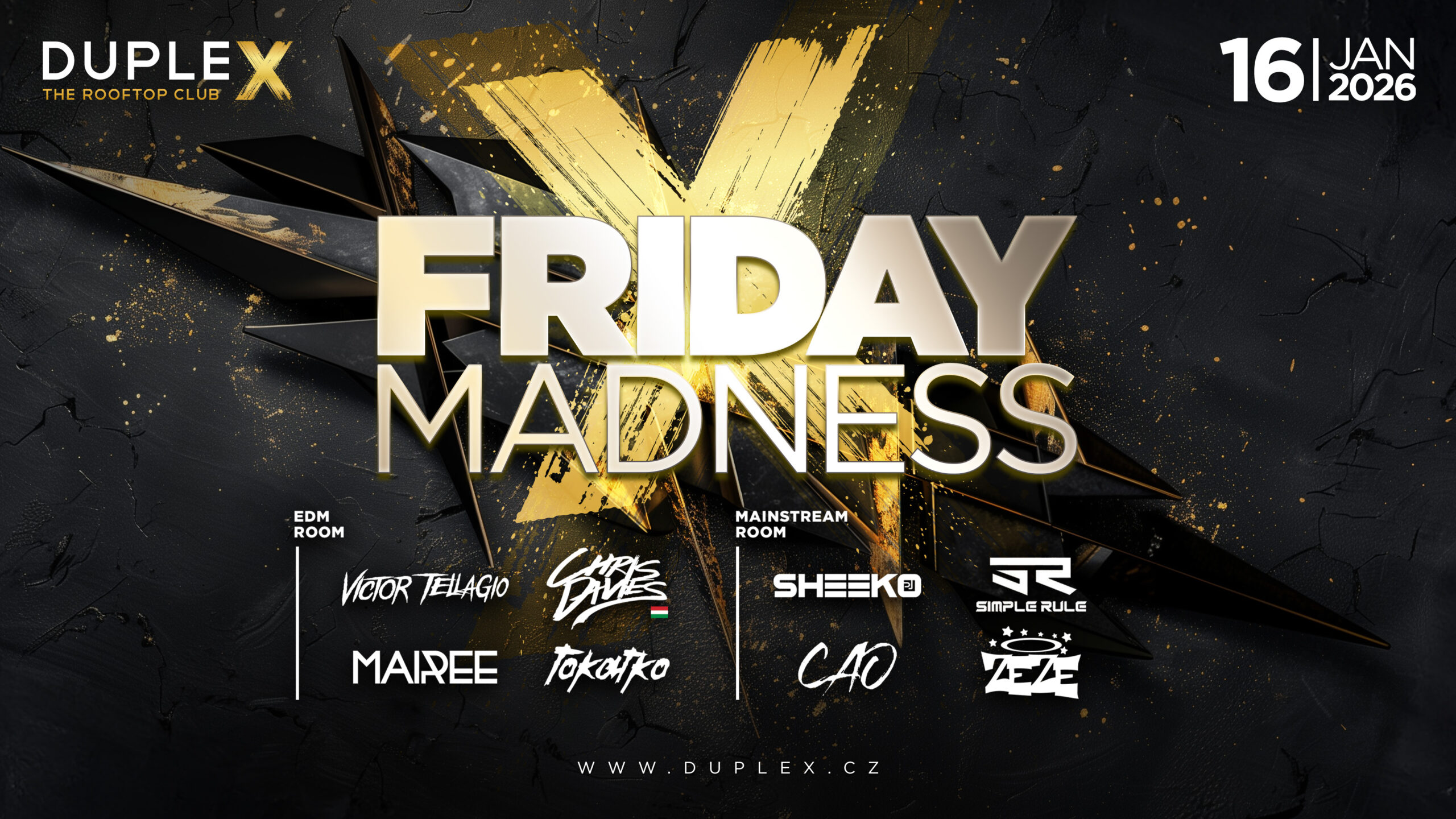 DupleX Club Event Image for FRIDAY MADNESS – 16.1.2026