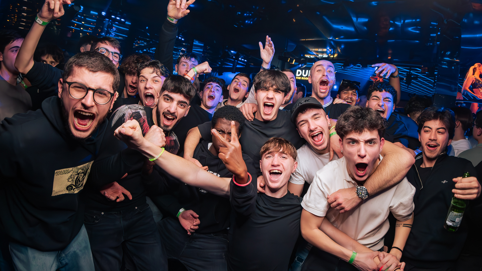 Students partying at DupleX club Prague rooftop
